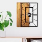 Tanelorn Ceas de perete decorativ din lemn Wooden Clock 37, Nuc deschis, 58x49 cm (539TNL1137)