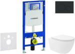 Geberit Duofix - Előfali szerelő készlet, Oudee Vortex WC és softclose ülőke, Sigma20 vezérlőgomb, matt fekete/fekete SANI11CA5152 (SANI11CA5152)