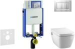 Geberit Kombifix - Modul a falra szerelhető WC-hez nyomógombbal Sigma30, matt króm/króm + Tece One - zuhanyzós WC és ülőkéje, perem nélküli, SoftClose 110.302. 00.5 NT7 (110.302.00.5 NT7)