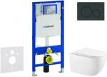 Geberit Duofix - Előfali szerelő készlet, Gaia WC és softclose ülőke, Sigma20 vezérlőgomb, fényes fekete/matt fekete SANI11CA5137 (SANI11CA5137)