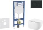 Geberit Duofix - Előfali szerelő készlet, Gaia WC és softclose ülőke, Sigma20 vezérlőgomb, matt fekete/fekete SANI11CA5135B (SANI11CA5135B)