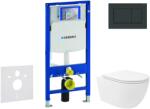 Geberit Duofix - Előfali szerelő készlet, Oudee Vortex WC és softclose ülőke, Sigma30 vezérlőgomb, fényes fekete/matt fekete SANI11CA5153 (SANI11CA5153)
