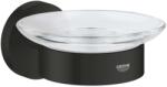 GROHE QuickFix Start - Szappanadagoló tartóval, üveg/matt fekete 411932430 (411932430)