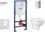 GROHE Solido - Készlet falra szerelhető, WC és Slim ülőke Bau kerámia, softclose, Even gomb, króm SANI15BB1101 (SANI15BB1101)