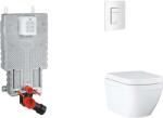 GROHE Uniset - Készlet fali beépítéshez, WC, SoftClose ülőkével és Skate Cosmopolitan gombbal, Triple Vortex, alpesi fehér SANI15BB3105 (SANI15BB3105)