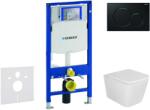 Geberit Duofix - Előfali szerelő készlet, Arkas I wc ülőke, softclose, Sigma01 vezérlőgomb, fekete SANI11CA5123 (SANI11CA5123)