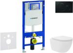 Geberit Duofix - Előfali szerelő készlet, kompakt WC Oudee Vortex és softclose ülőke, Sigma01 vezérlőgomb, fekete SANI11CA5139 (SANI11CA5139)