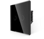 Bingoelec 2 körös érintőkapcsoló, WiFi, üveg előlap, nulla szükséges (102B-BK)