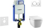 Geberit Kombifix - Modul a fali WC-hez nyomógombos Sigma20, fehér/fényes króm + Tece One - zuhanyzós WC és ülőkéje, perem nélküli, SoftClose 110.302. 00.5 NT4 (110.302.00.5 NT4)