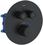 kielle Oudee - Termosztatikus rejtett csaptelep testtel, 2 készülékhez, matt fekete 10602204 (10602204)