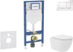 Geberit Duofix - Előfali szerelő készlet, kompakt WC Oudee Vortex és softclose ülőke, Sigma30 vezérlőgomb, fehér/króm SANI11CA3164B (SANI11CA3164B)