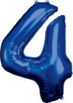 Amscan 4-es kék szám születésnapi fólia lufi 86 cm