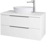 kielle Idolio - Szekrény mosdólappal 100x54x50 cm, kivágással, fényes fehér 50024100 (50024100)