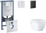 GROHE Rapid SLX - Készlet fali beépítéshez, WC, SoftClose ülőkével és Even gombbal, phantom black SANI11BB5107 (SANI11BB5107)