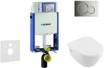 Geberit Kombifix - WC modul nyomógombos Sigma01, fényes króm + Villeroy Boch - WC és ülőke, DirectFlush, SoftClose, CeramicPlus 110.302. 00.5 NB2 (110.302.00.5 NB2)