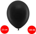 PartyDeco S. r. o Erős lufi, latex, 23 cm 100 db, pasztel fekete