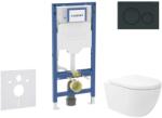 Geberit Duofix - Előfali szerelő készlet, Oudee Vortex WC és softclose ülőke, Sigma20 vezérlőgomb, fényes fekete/matt fekete SANI11CA5148B (SANI11CA5148B)