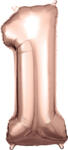 Amscan 1-es rózsaszín-arany szám születésnapi fólia lufi