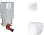 GROHE Uniset - Készlet fali beépítéshez, WC, SoftClose ülőkével és Arena Cosmopolitan gombbal, alpesi fehér SANI15BB3112 (SANI15BB3112)