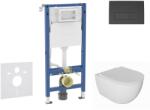 Geberit Duofix - Előfali szerelő készlet, Oudee WC és softclose ülőke, Delta50 vezérlőgomb, matt fekete SANI11CA5132B (SANI11CA5132B)