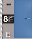  Spirálfüzet MIQUELRIUS 200 lap, színregiszteres, 8 részes, A/5-ös kockás, kék