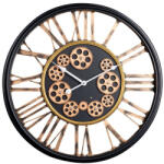  Dekoratív falióra 19 vintage stílusú Fekete/arany 54x9x54 cm (389830)