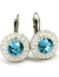 APHRODITÉ kapcsos fülbevaló - 14 mm (light turquoise-crystal) (202104042)