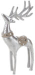  Fém karácsonyi szarvas figura 166b Ezüst 12x6x30 cm (434647)