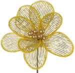  Karácsonyi virág áttetsző levelekkel Arany 28 cm (350914)