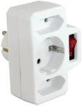 Trixline Distribuţie cu 3 căi cu comutator, 2x Euro 2.5A + 1x Schuko 16A, megol de econom (COMFEH-A3UK)