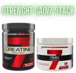 7Nutrition STRENGHT GAINZ STACK - Izomépítő Csomag - Nagyobb Erő & Állóképesség - Micronized Creatine Monohydrate + TMG - 750g - 7Nutrition