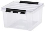 SMARTSTORE Műanyag tárolódoboz, 8 liter, fekete fogantyúkkal, SMARTSTORE "Classic 12", átlátszó (3495070) - iroszer24