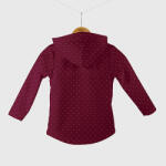 Takoy Panel szabásmintával 152-es softshell kabát fehér pöttyök bordó alapon