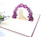 Kiriori Поздравителна картичка Kiriori Pop-up - Сватбена в лилаво (CSPWD161PANO)
