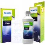 Philips Kit intretinere espressor, Philips, Compatibil cu Philips/Saeco, 10 x Tableta curatare, Solutie decalcifiere, 250 ml (TB03PH_+_DECALCIFIER_250ml)