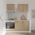 haaus Set Bucatarie Karo V7, Lemn Natural/Alb, Blat Thermo 28 mm, L 160 cm (918873)