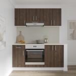 haaus Set Bucatarie Karo V6, Stejar Bronz/Alb, Blat Thermo 28 mm, L 160 cm (919221)