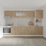 haaus Set Bucatarie Karo V30, Lemn Natural/Alb, Blat Thermo 28 mm, L 320 cm (919108)