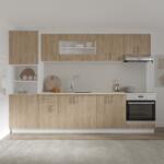 haaus Set Bucatarie Karo V27, Lemn Natural/Alb, Blat Thermo 28 mm, L 300 cm (919078)
