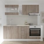 haaus Set Bucatarie Karo V12, Stejar Sonoma Inchis/Alb, Blat Thermo 28 mm, L 200 cm (919641)