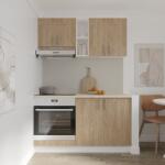 haaus Set Bucatarie Karo V4, Lemn Natural/Alb, Blat Thermo 28 mm, L 140 cm (918842)