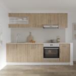 haaus Set Bucatarie Karo V15, Lemn Natural/Alb, Blat Thermo 28 mm, L 240 cm (918958)