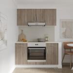 haaus Set Bucatarie Karo V5, Stejar Sonoma Inchis/Alb, Blat Thermo 28 mm, L 140 cm (919573)