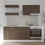 haaus Set Bucatarie Karo V12, Stejar Bronz/Alb, Blat Thermo 28 mm, L 200 cm (919283)