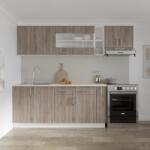 haaus Set Bucatarie Karo V16, Stejar Sonoma Inchis/Alb, Blat Thermo 28 mm, L 240 cm (919689)