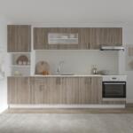 haaus Set Bucatarie Karo V27, Stejar Sonoma Inchis/Alb, Blat Thermo 28 mm, L 300 cm (919795)