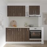 haaus Set Bucatarie Karo V9, Stejar Bronz/Alb, Blat Thermo 28 mm, L 180 cm (919252)