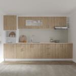 haaus Set Bucatarie Karo V29, Lemn Natural/Alb, Blat Thermo 28 mm, L 320 cm (919092)