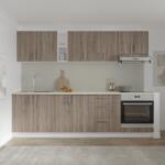 haaus Set Bucatarie Karo V18, Stejar Sonoma Inchis/Alb, Blat Thermo 28 mm, L 260 cm (919702)