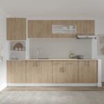 haaus Set Bucatarie Karo V23, Lemn Natural/Alb, Blat Thermo 28 mm, L 280 cm (919030)